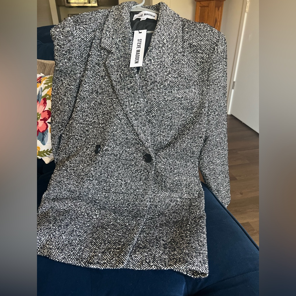 Steve Madden Black And White Zoey Jacket. Beautiful Pattern And Material.
